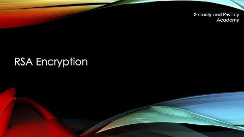 The RSA Encryption Algorithm explained