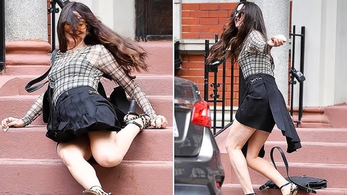 Anne Hathaway Tumbles in Heels While Filming The Devil Wears Prada 2 -  YouTube