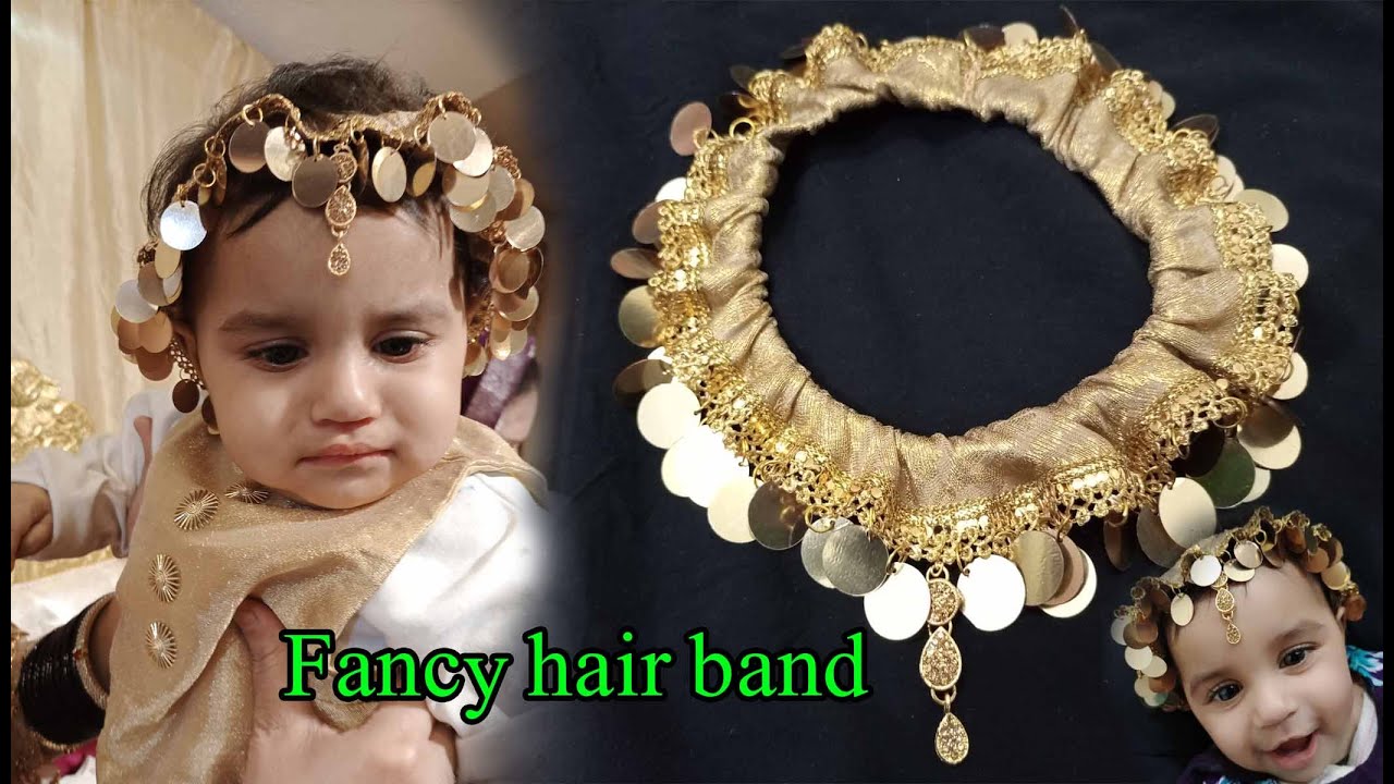 Fancy hair band | hairband with cloth | Headband diy | headbands for babies  | sparkle thread - YouTube