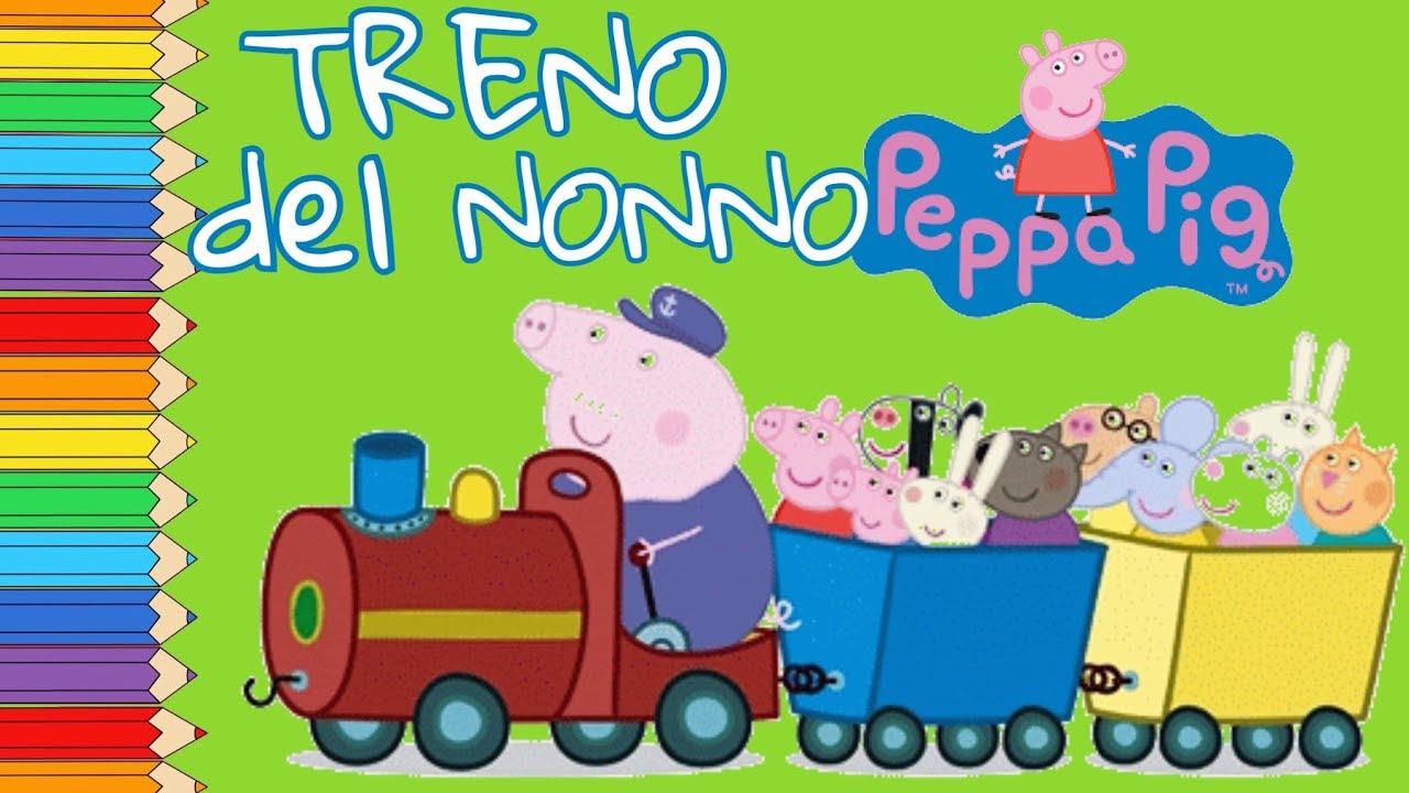 Treno del nonno Peppa Pig Disegni da colorare Coloring book Peppa Pig italiano Beiland Beiland