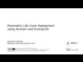 Parametric life cycle assessment using archsim and ecocalc3d now caala