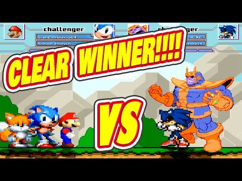 SUPER MARIO 64 & SONIC MANIA VS SONIC.EXE & THANOS | FUNNY GAMING