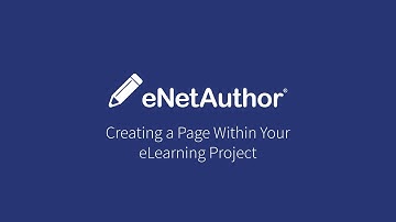 eLearning Authoring Tool eNetAuthor: Creating a Page in eNetAuthor