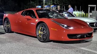 Http://www.roadtesttv.com a 2015 lamborghini huracan takes on ferrari
458 spyder. the produces 570 horsepower from its 4.5 l v8. hurac...