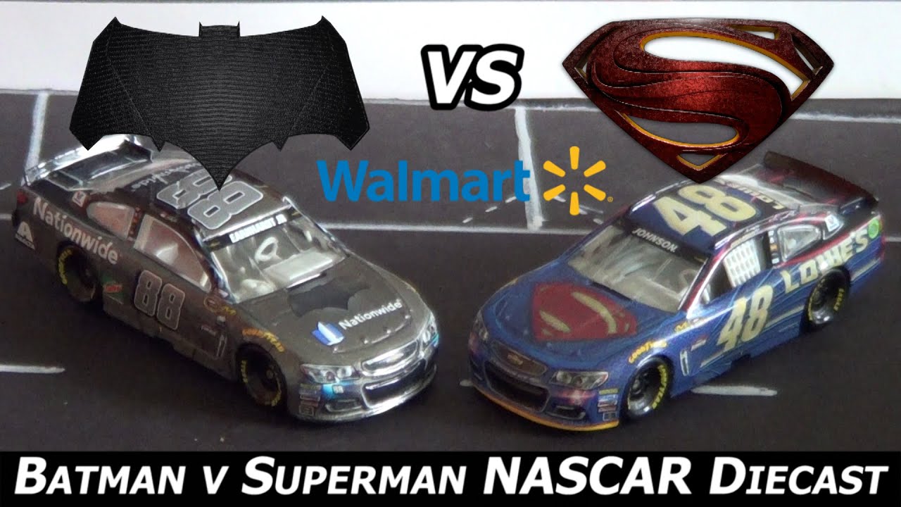 BATMAN V SUPERMAN NASCAR Authentics Diecast Review - YouTube