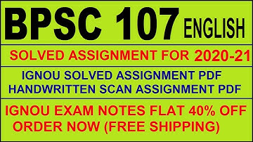 BPSC 107 in English Solved Assignment 2020-21 PDF @20rs / IGNOU EXAM NOTES, Guides 40% Flat.