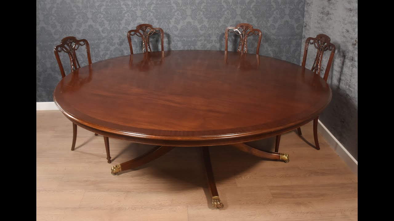 Mahogany cross banded circular dining table