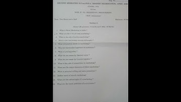 Calicut University Second semester  B Com/bba Marketing management Previous year question paper