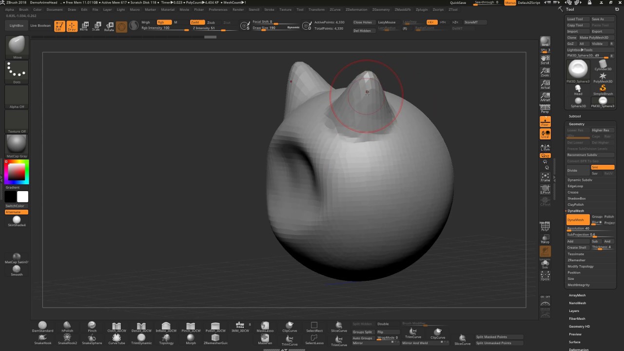 how to flatten subdiv with creases zbrush