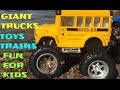 Best Educational Videos For Children - Train - Giant School Bus - Monster Truck Videos For Kids