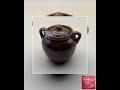 Antique Bennington Rockingham Stoneware Miniature Bean Pot Clay Pot with Lid Lover Antiques and V...