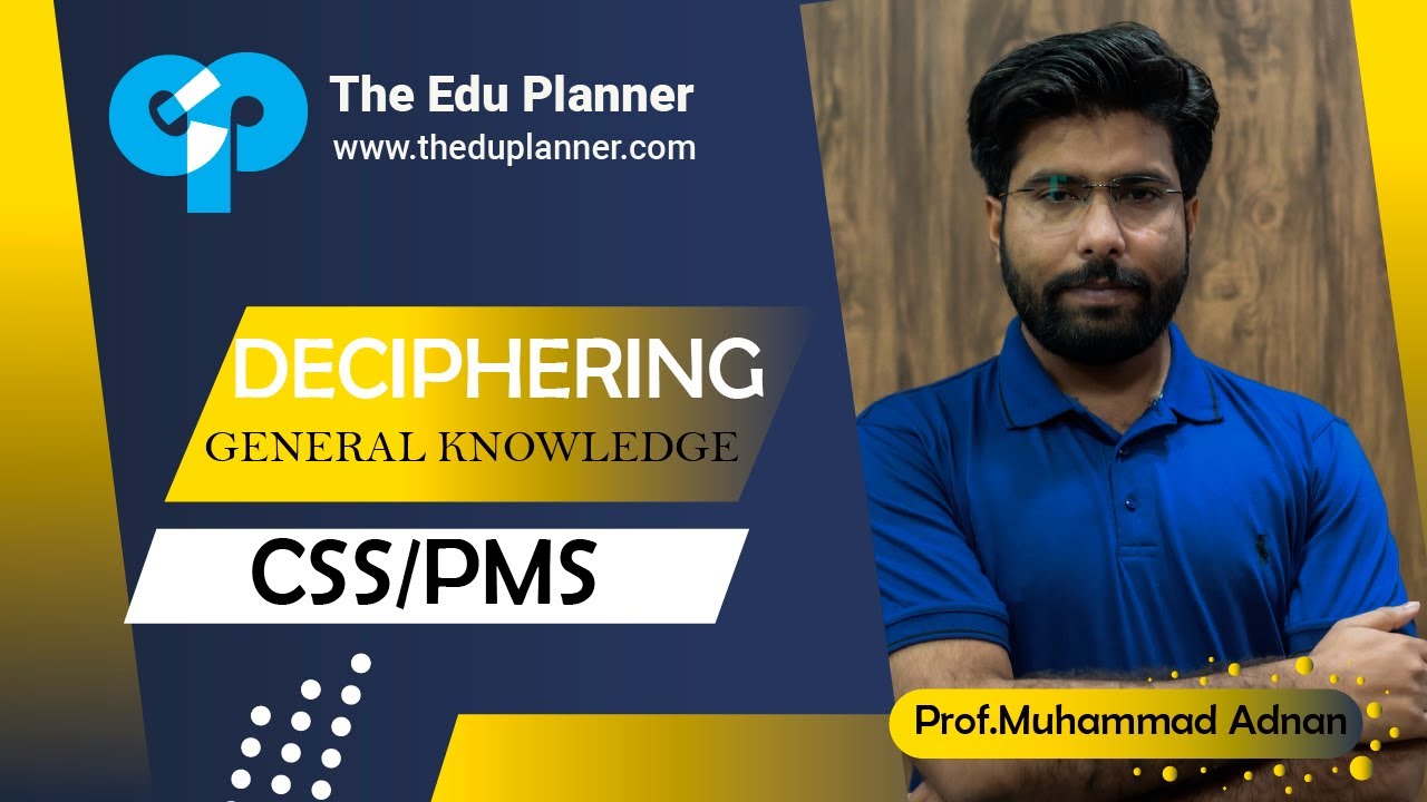 GK | Lecture 1 | One Paper / CSS / PMS | The Edu Planner - YouTube