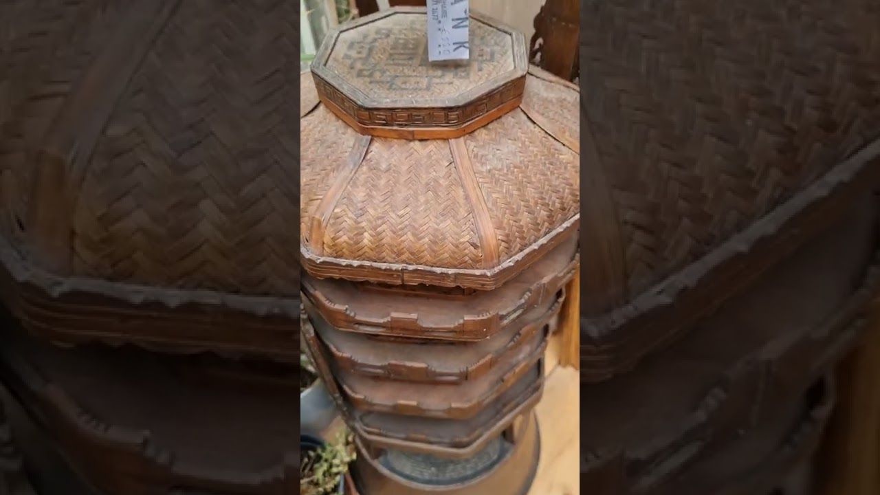 AMAZING VINTAGE BAMBOO CASTLE FOOD KEEPER