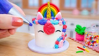 Memuaskan Miniatur Dekorasi Kue Unicorn Pelangi Manis Resep Terbaik Mini Yummy Memasak ASMR