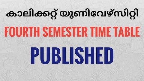 Calicut University Fourth Sem Time Table Published | EDU OBVIOUS