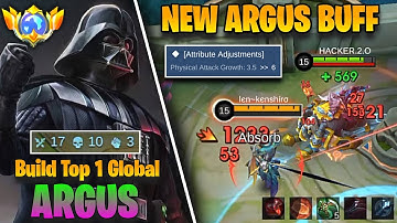 NEW MLBB UPDATE | Best Argus Buff build 2024: Items Emblems & One Shot Build 2024 [Mobile Legends]