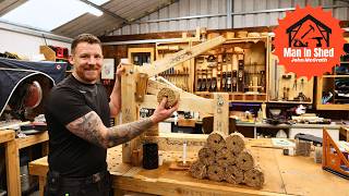 Convierta el aserrín en combustible para el invierno. Prensa de palanca compuesta.