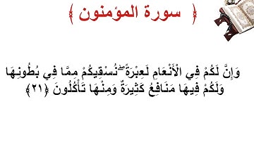 سورة المؤمنون الأية 21