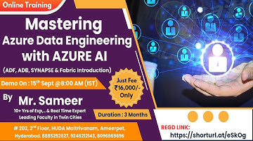 Mastering Azure Data Engineering with AZURE AI Online Training @ DURGASOFT
