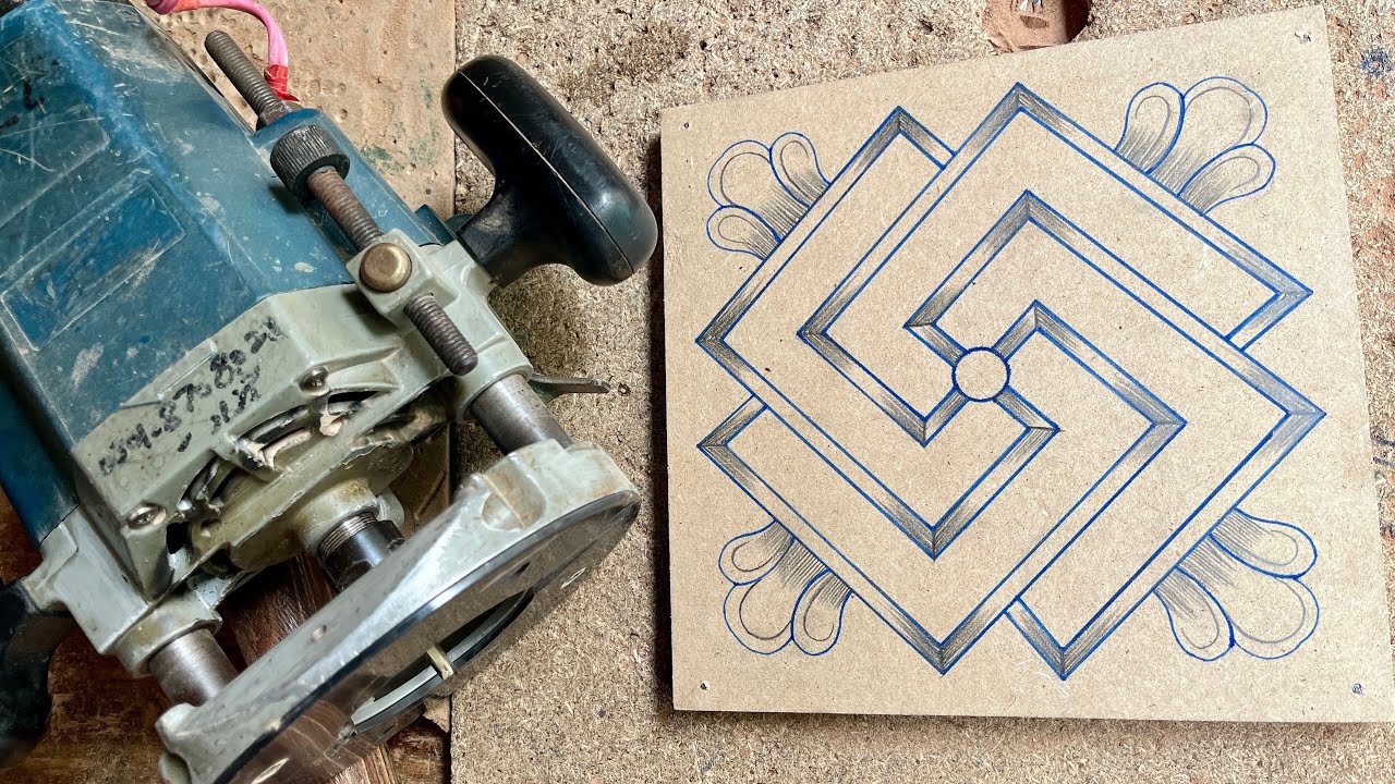 Most Satisfying Router Wood Carving Ever 😱 | Easy Geometric Design for ...