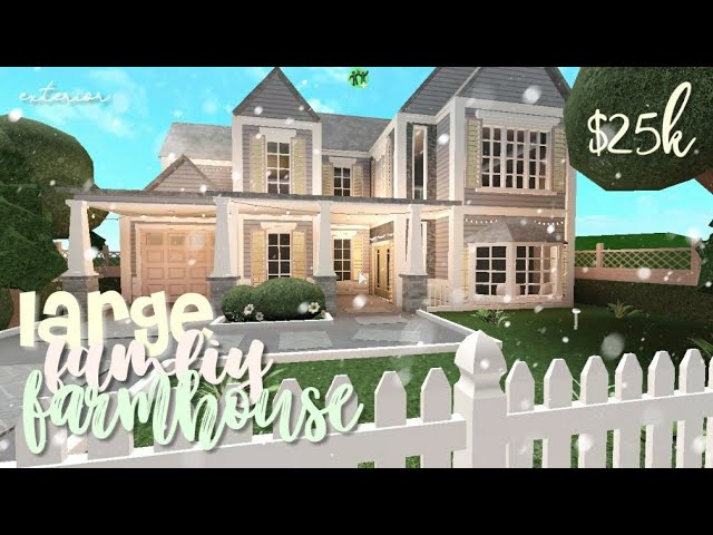 Bloxburg Large Family Farmhouse 25k Exterior Mobile Speedbuild Youtube - roblox bloxburg blue house th clip wholefedorg