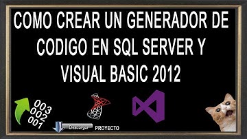 como crear un generador de codigo en visual basic 2012 y sql server