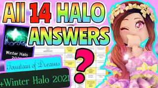 Winter Halo 2022 answers!credits:in image : r/RoyaleHigh_Roblox