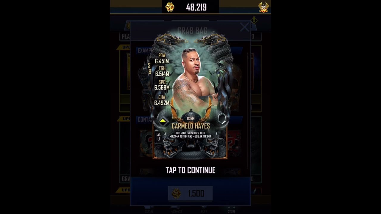 WWE SuperCard Carmelo Hayes Ronin Tier Image