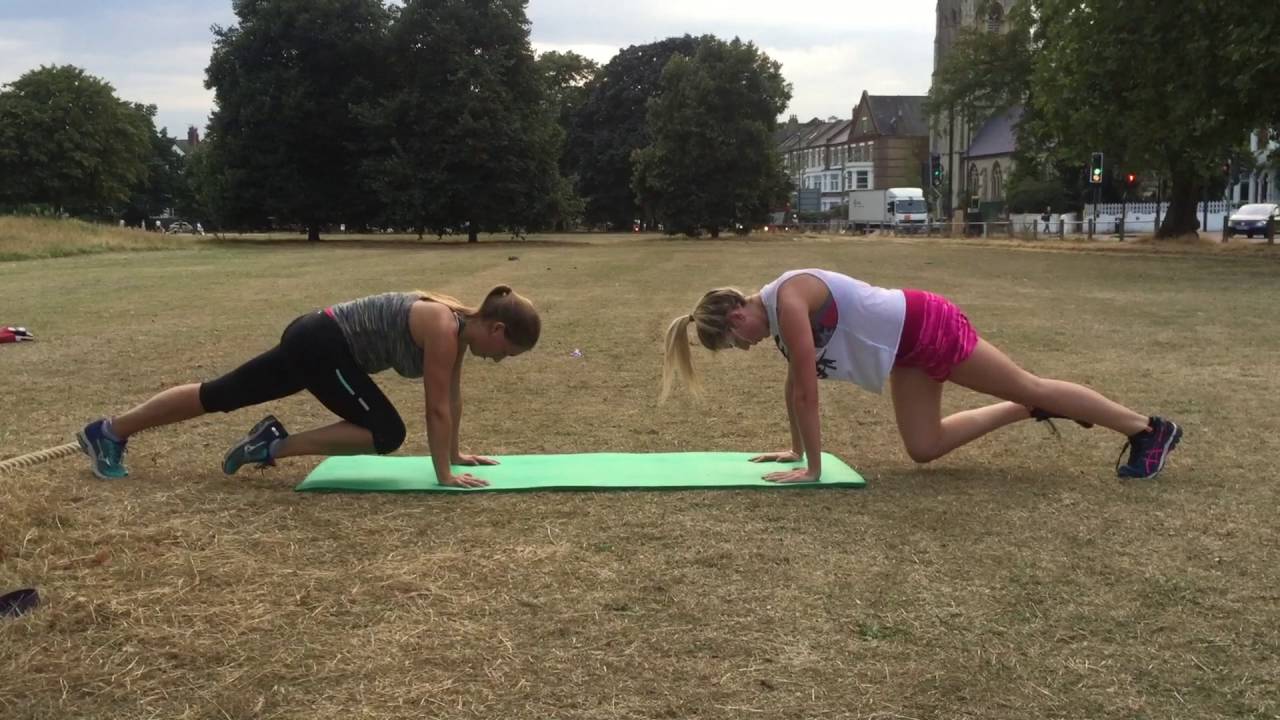 2 persons training on Clapham Common