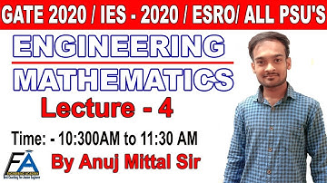 Lec-04 Engineering Mathematics For GATE/ESE 2020