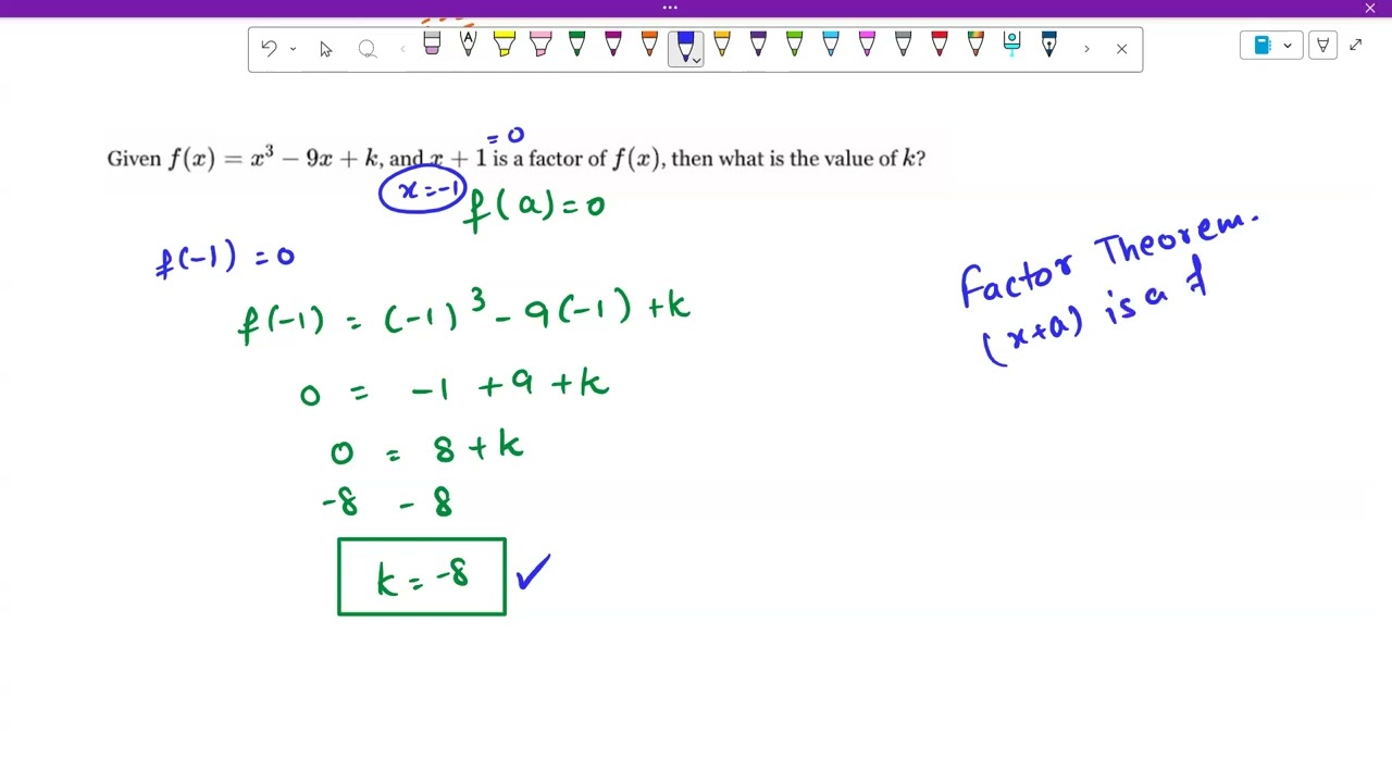 Remainder / Factor Theorem (Level 2)