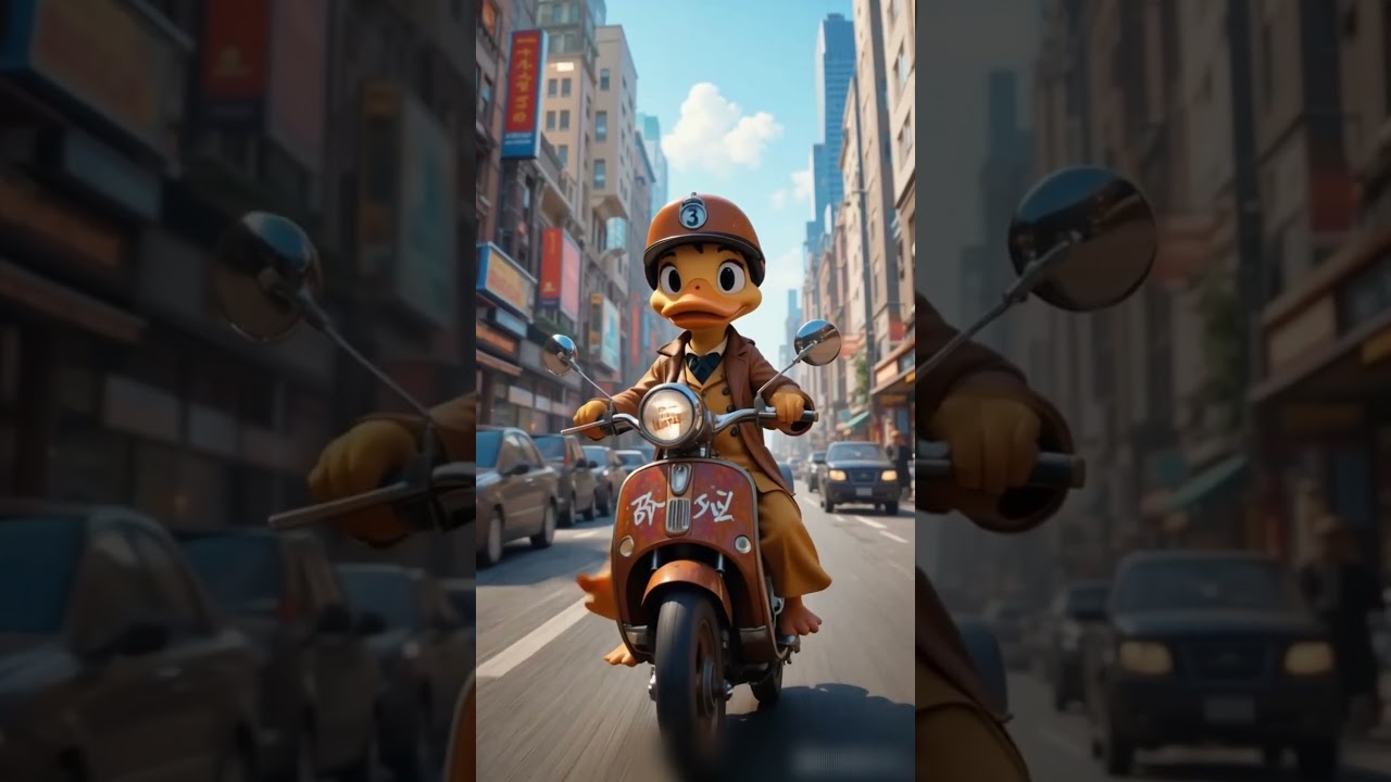 Duck on a Bike? When a Duck Rides a Motorbike Through the City