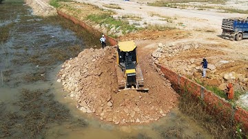 Ultimate Showing Update  New Project 2 And Talented Skills Operator Dozer Play Moving Rock In Water!