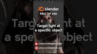 Target light at a specific object in blender in 8 seconds #blender #tutorial #sculpting #shorts