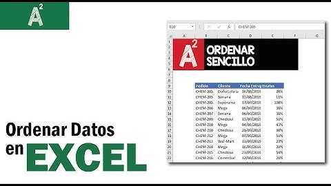 Como Ordenar Datos en Excel