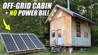 Cheap & Simple Off Grid Cabin Solar Set Up - Anyone Can Do This!