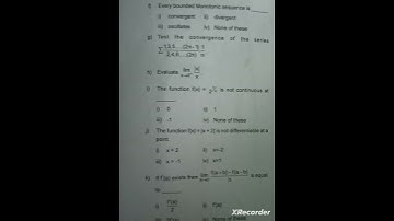 Mathematics honours semester -2 core -3 questions paper