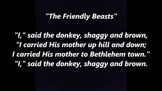 THE FRIENDLY BEASTS Hymn carol CHRISTMAS Lyrics Words text trending Sing Along Song French