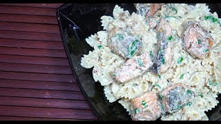 Salmon Cream Sauce Pasta - Fresh Salmon Recipes - White Sauce Salmon - Easy Salmon Pasta