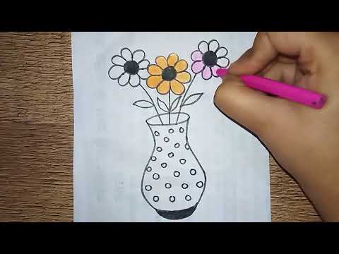 Flower pot coloring printable page for kids 10
