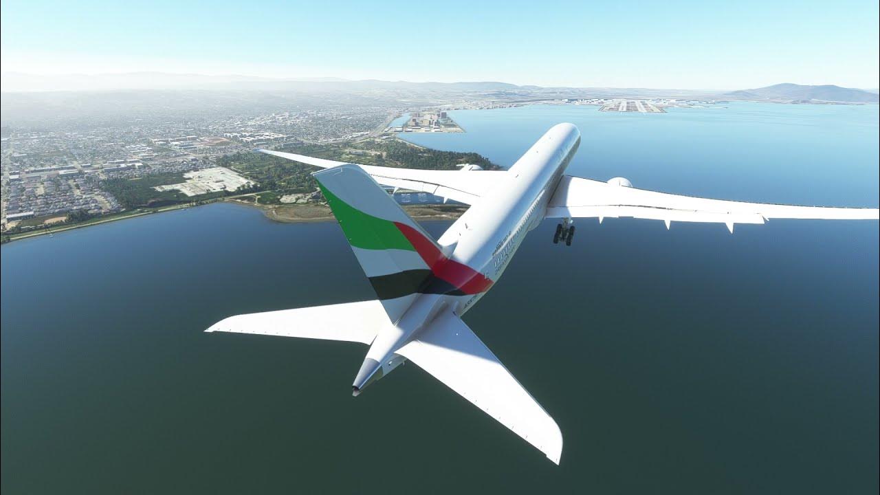 FLIGHT SIMULATOR 2020 Dubai SFO EK 225 ULTRAREALISTIC LANDING