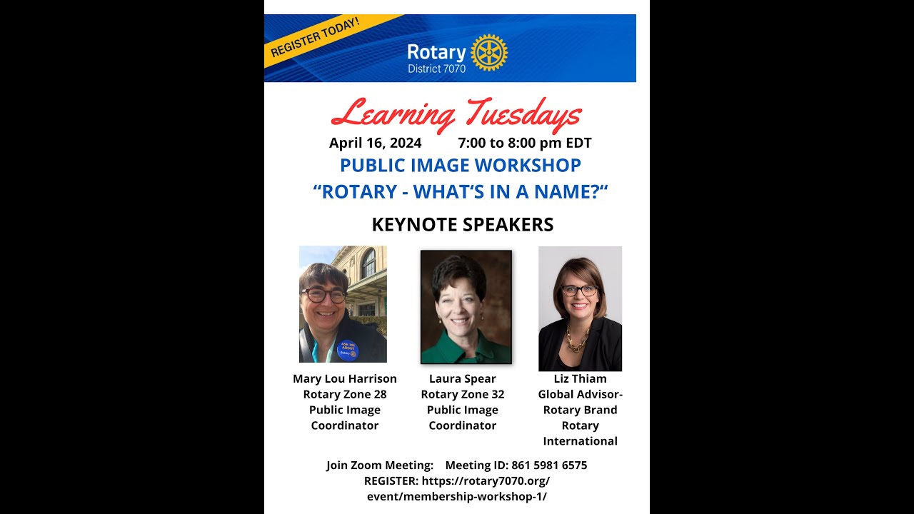 Learning Tuesdays - April 16, 2024 - Rotary-What's In A Name?
