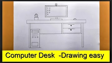 How  to draw a Computer table | Computer Desk Drawing