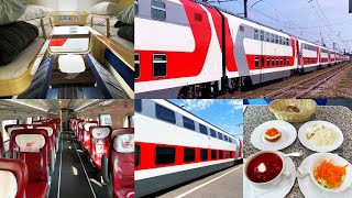 Inside Russian Railways Double-Deck Business Class and Sleeping Car двухэтажный поезд РЖД