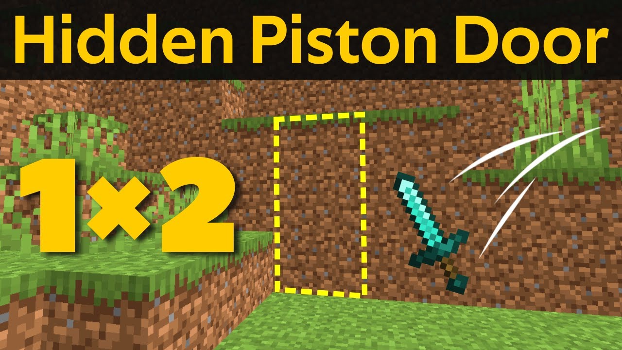 1×2 Hidden Piston Door for Secret Base! Minecraft Java 1.18/1.17/1.16.5