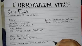 How To Write A Curriculum Vitae for Professor | Writing Practices
