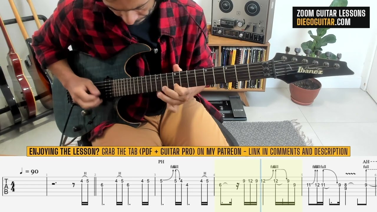 Skid Row 18 and Life Guitar Solo Lesson Tab