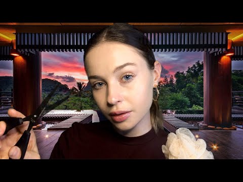 ASMR Spa For Ultimate Relaxation Tingles With Music Haircut Scalp Massage Facial