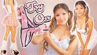 HUGE Romwe TRY ON HAUL ౨ৎ ⋆｡˚ doll mini skirt, thigh highs, high heels, pantyhose ⋆ Holly Cerise