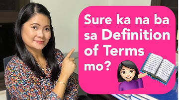 Definition of Terms: Paano sulatin nang mabilis at maayos